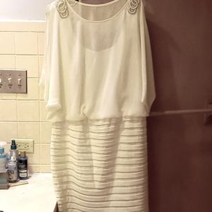 K Jordan Off White Sheer top dress